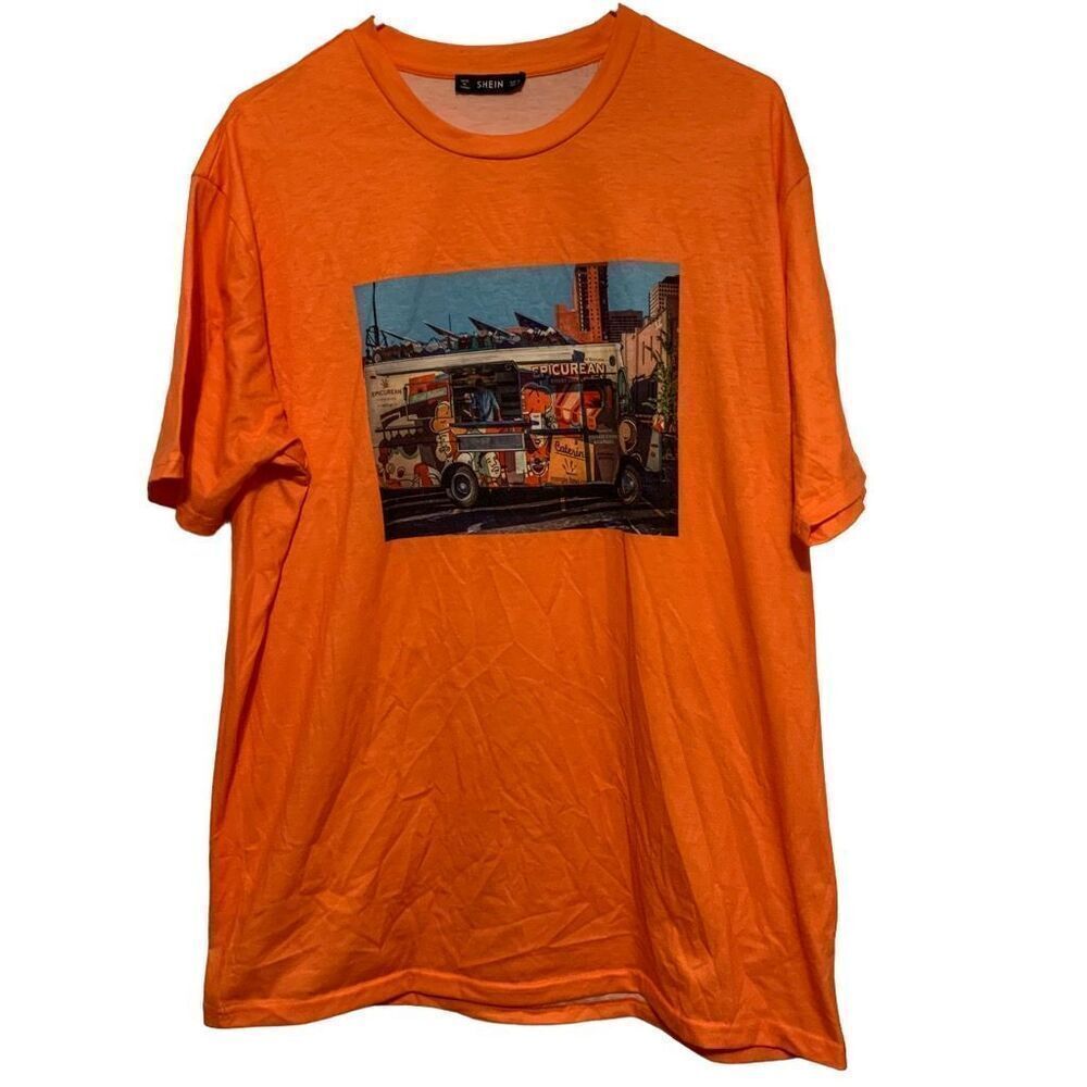 Shein Men’s Size XL Orange Camper T-Shirt